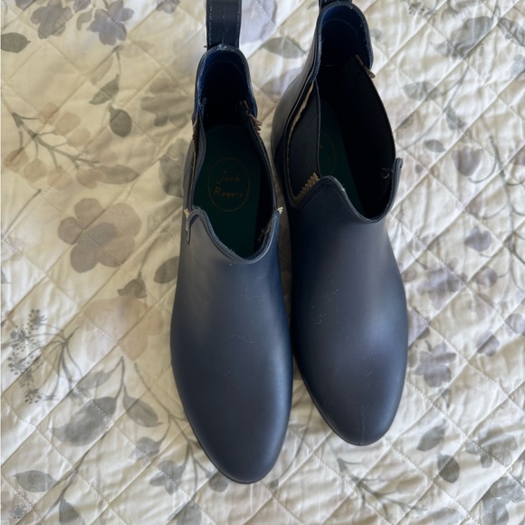 Navy and Gold Jack Roger Rain Boots - Picture 3 of 7